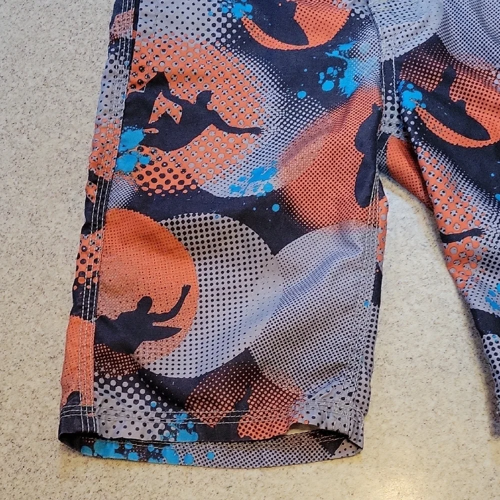 Gymboree Orange and Blue Kids Swim Trunks Size 6